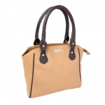 Beau Design Stylish  Beige Color Imported PU Leather Casual Handbag With Double Handle For Women's/Ladies/Girls